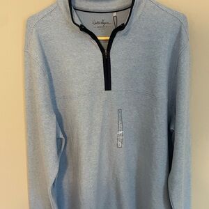 Walter Hagen Golf Quarter Zip 1/4 Blue and Navy Performance Pullover